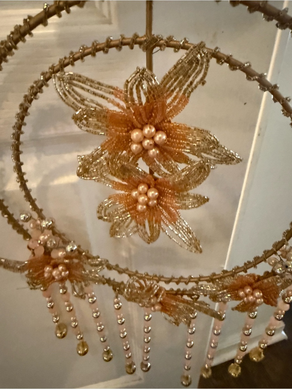 Beaded Floral Hanging Decor  “Wind Chime” - Picture 3 of 7